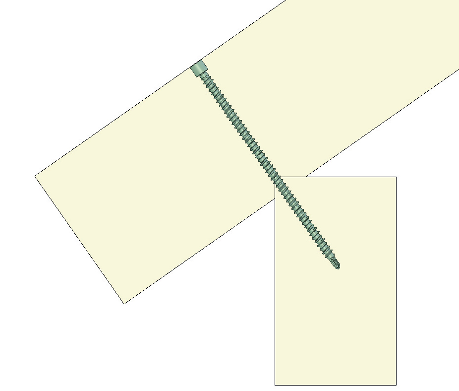Exemple de liaison à 45° au moyen de vis Assy Plus VG 